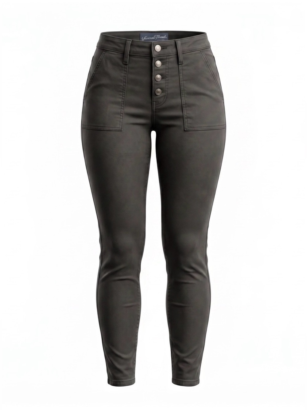 💚Button-Front Dark Green Skinny Pants💚